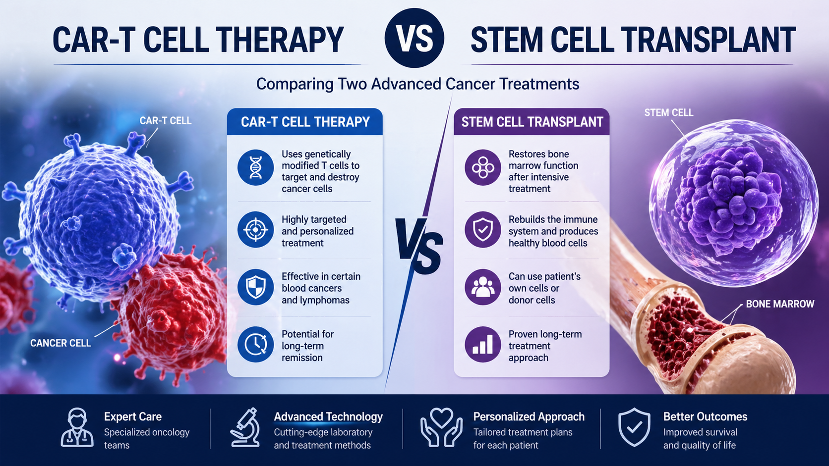 CAR-T Cell Therapy vs Stem Cell Transplant